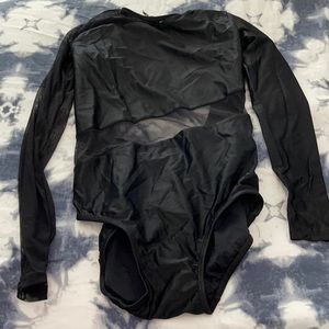 PATRICK J. Black Long Sleeve Leotard